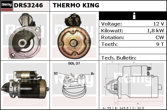 DELCO REMY Starter DRS3266